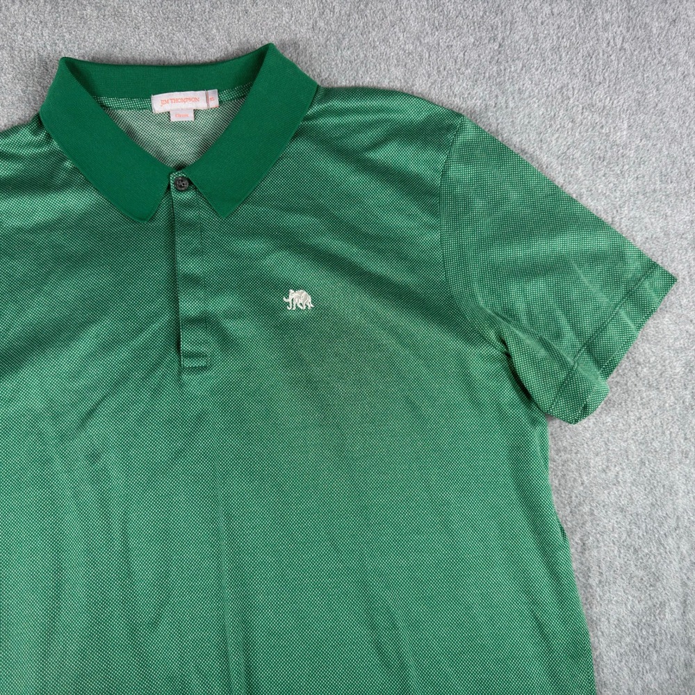 Jim Thompson Mens XL Green Polo Shirt Classic Elephant Logo